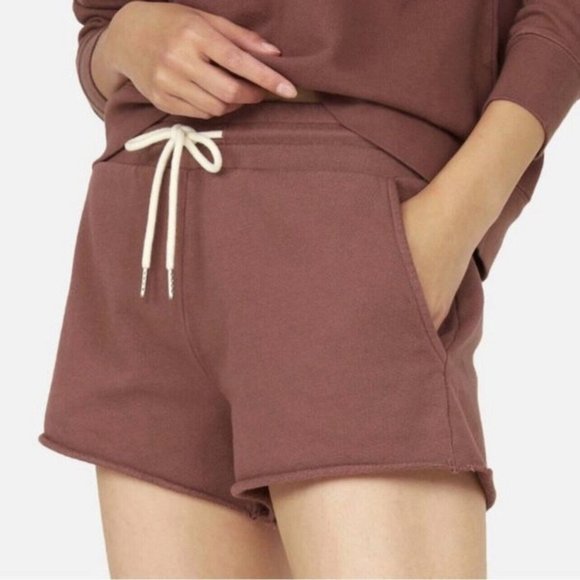 MATE the Label Pants - NWT New Mate The Label Plum Brown Organic Cotton Terry Lounge Shorts Small